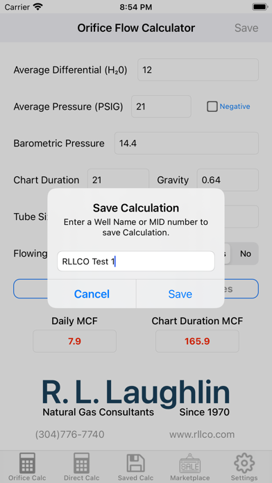 Orifice Flow Rate Calculator Screenshot