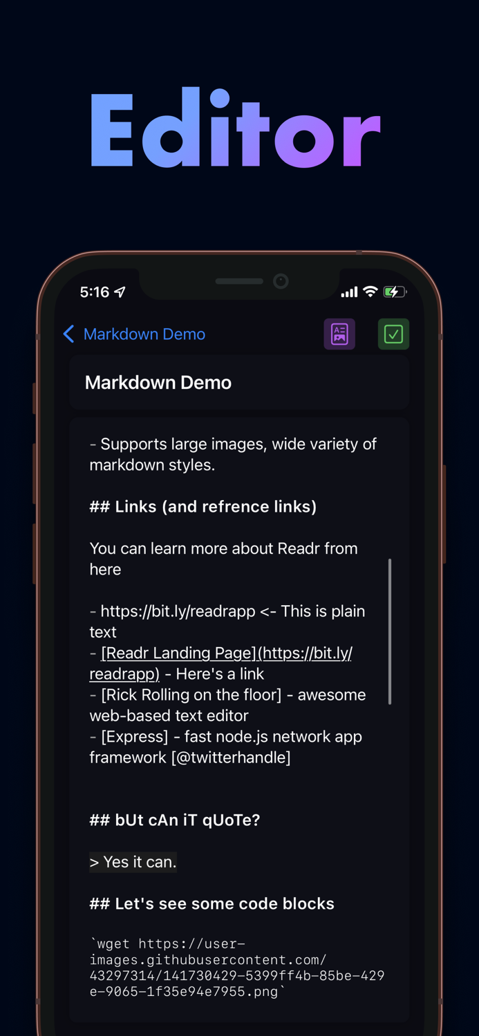 Readr - Modern text editor