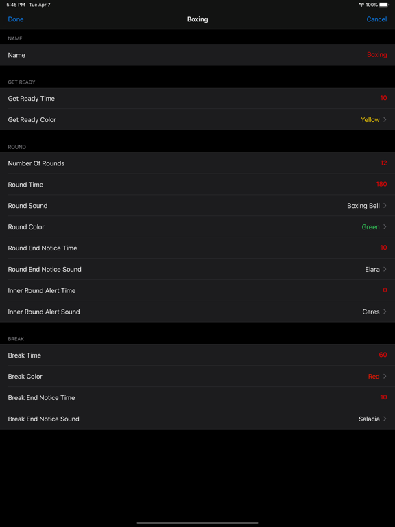 Gymborg Boxing Timer iPad screenshot 5 - Sports app