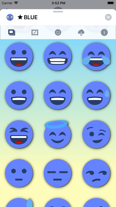 青い顔文字 • Stickersのおすすめ画像4