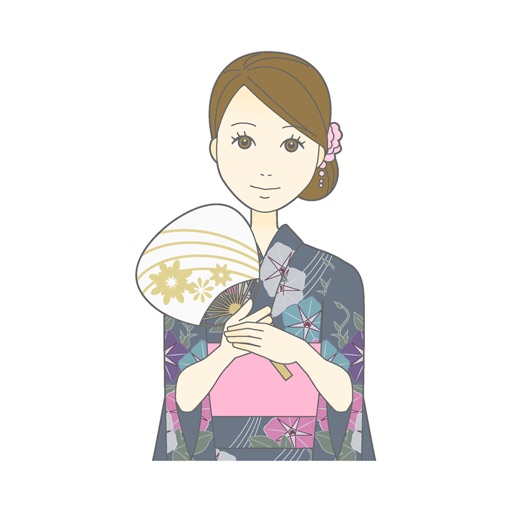 Yukata female sticker icon
