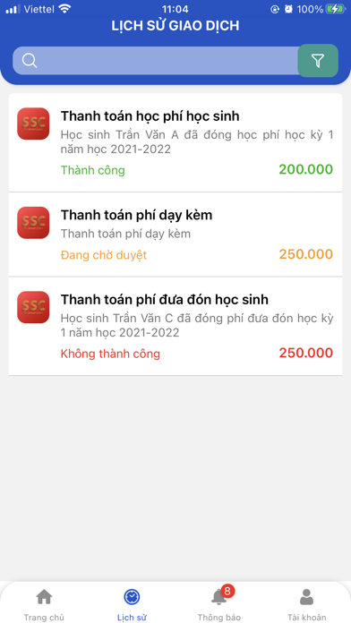 Học phí - SSC Screenshot