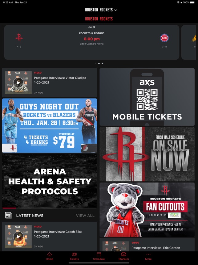 Houston Rockets On The App