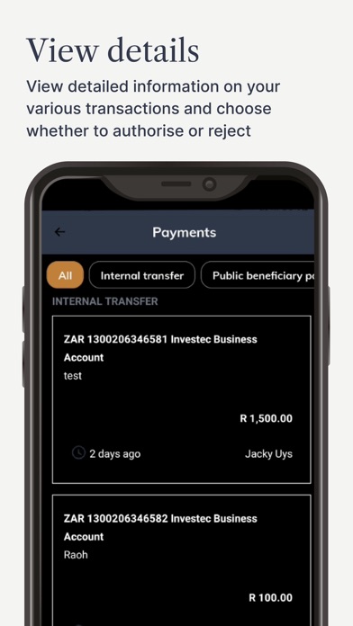 Investec Business Banking Screenshot