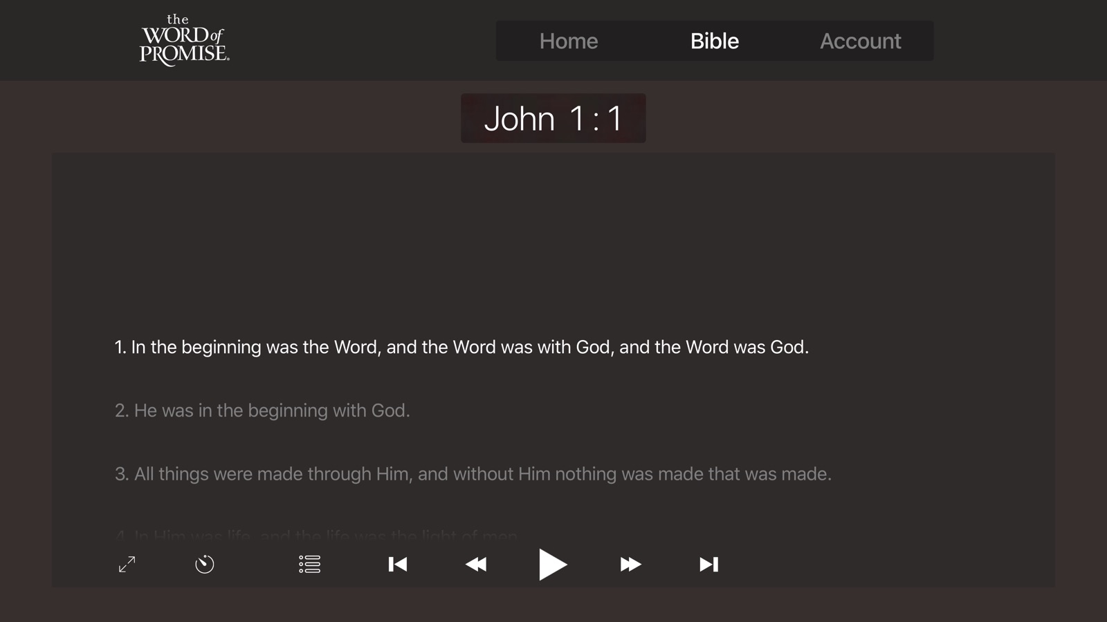 Bible - The Word of Promise® apple_tv screenshot 1