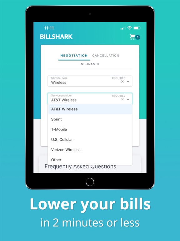 Billshark app iPad screenshot 7 - Finance app