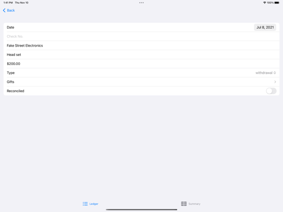Screenshot #6 pour BCheckbook
