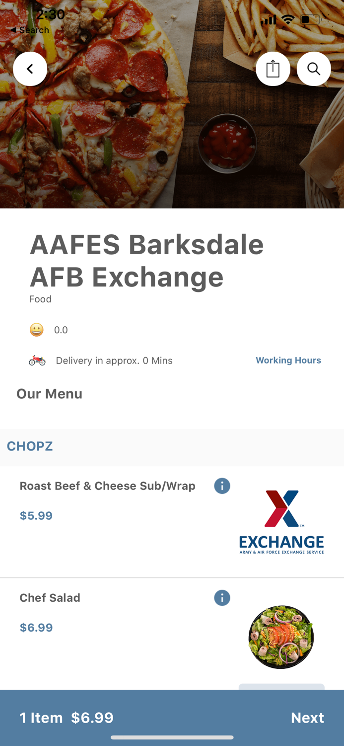 AAFES Ordering