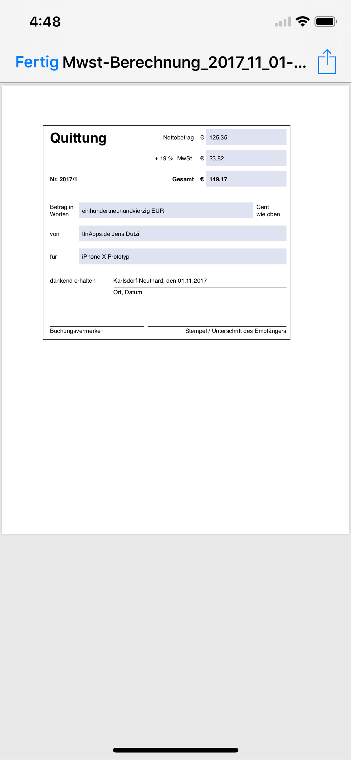 Mobiler Mwst-Rechner