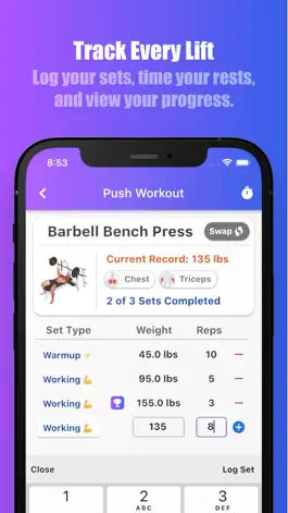 Game screenshot Bench Gym Log: Workout Tracker mod apk