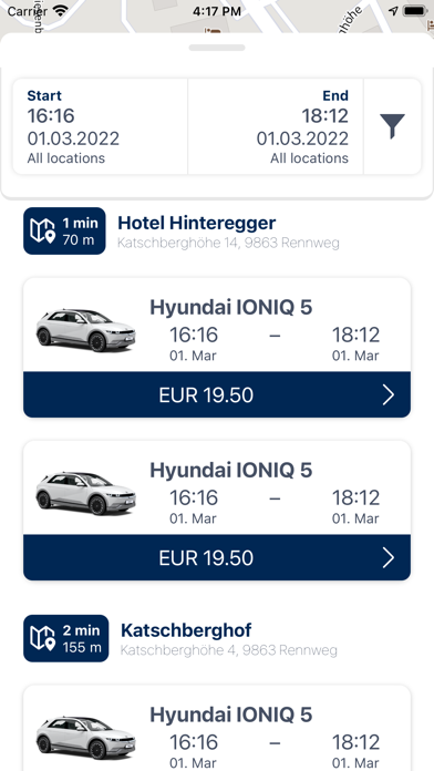 Hyundai Carsharing Screenshot