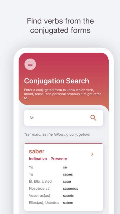 English Spanish Conjugations Screenshot