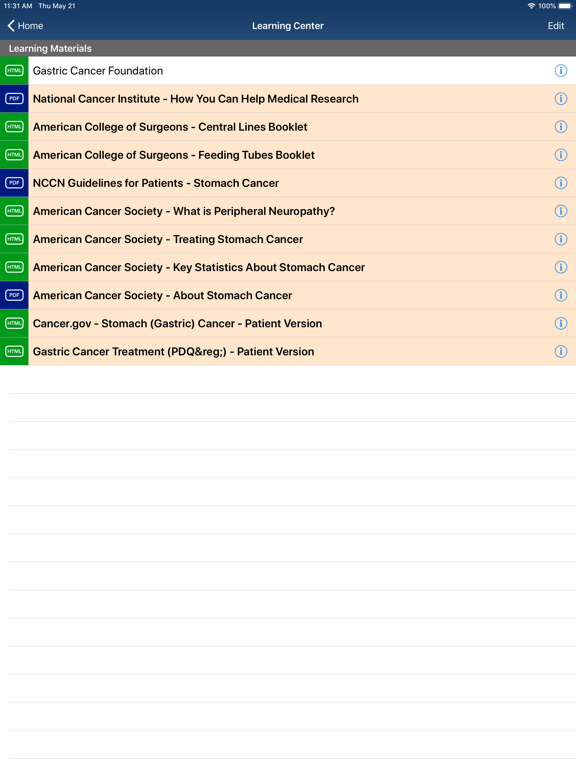 Stomach Cancer Manager iPad screenshot 7 - Medical app