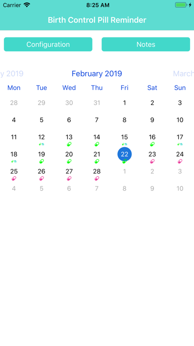 Birth Control Pill Reminder + Screenshot