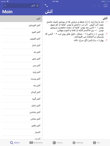Moin Persian Dictionary iPad screenshot