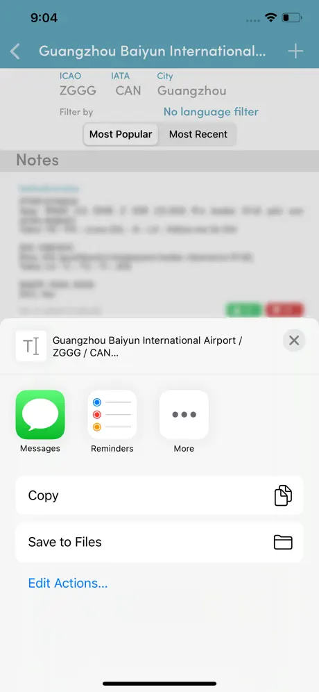 Airport Notes