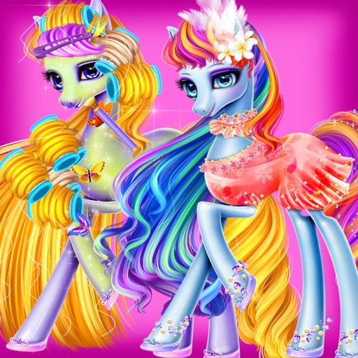 Rainbow Pony Care-Girl Game Icon