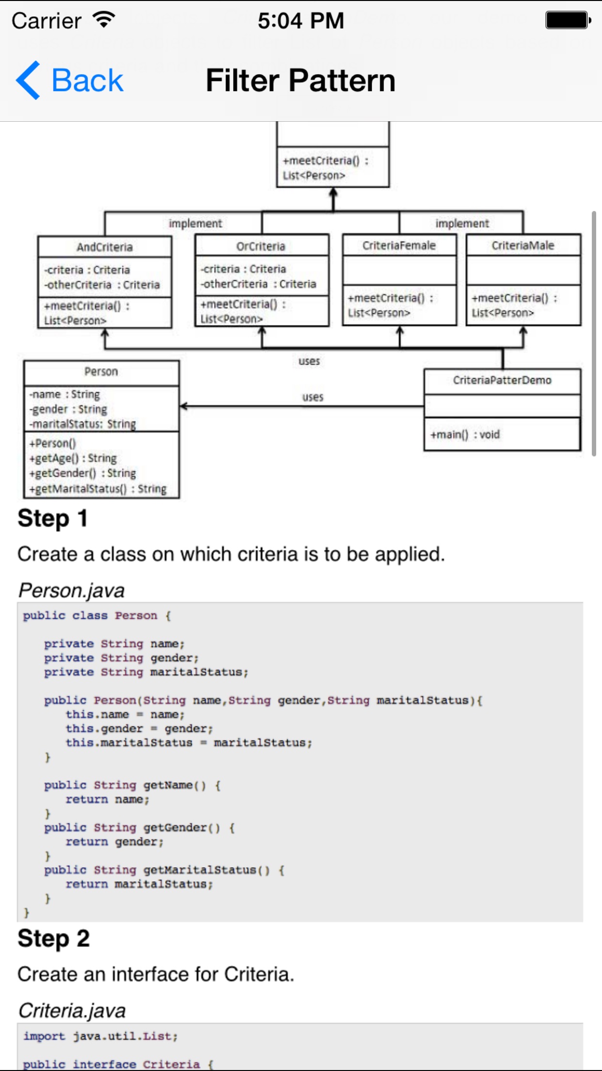 Screenshot 5 of Design Patterns for Java/J2EE