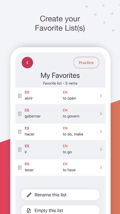 English Spanish Conjugations Screenshot