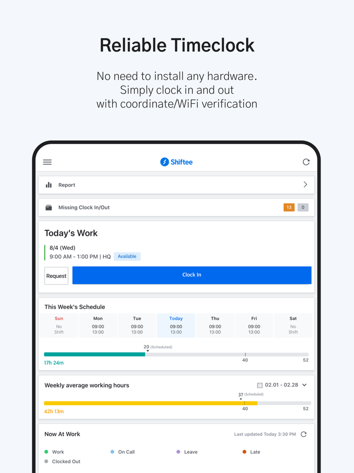 Shiftee - Schedule and Timeclock