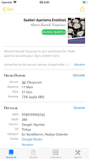 Kitaplarım iPhone Ekran Görüntüsü 5