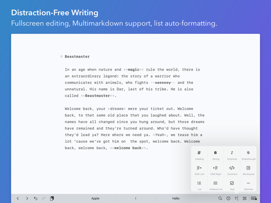 iWriter Pro iPad app afbeelding 2