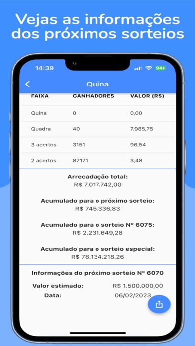 Loterias Caixa - Resultados Screenshot