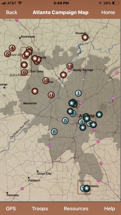 Atlanta Campaign Battle App Screenshot