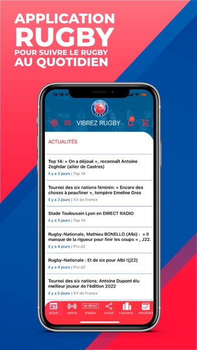 Screenshot #1 pour Vibrez Rugby