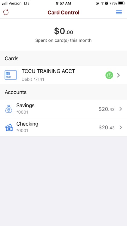 TCCU Card Control