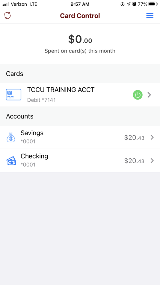 #2. TCCU Card Control (iOS) 由: Texoma Community Credit Union
