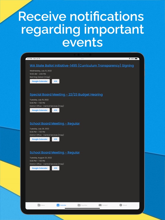 Tahoma Parents iPad screenshot 2 - Education app