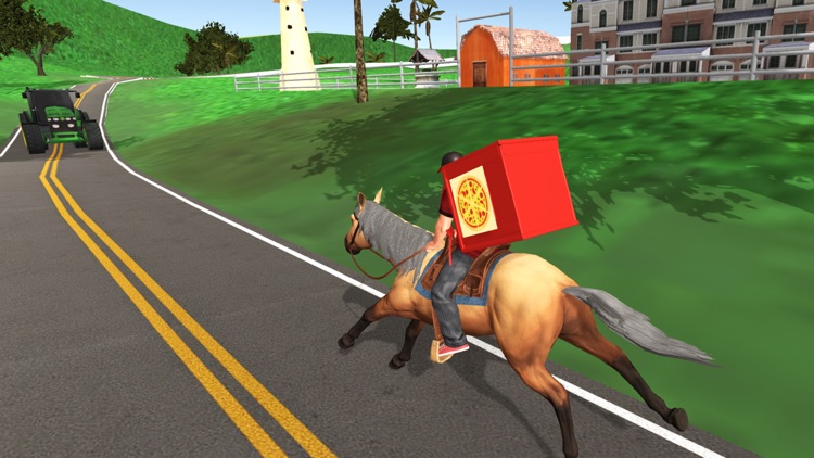 Horse Pizza Delivery Boy