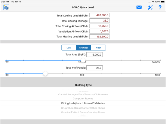 HVAC Toolkit iPad app afbeelding 5