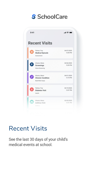 SchoolCare PHR Screenshot