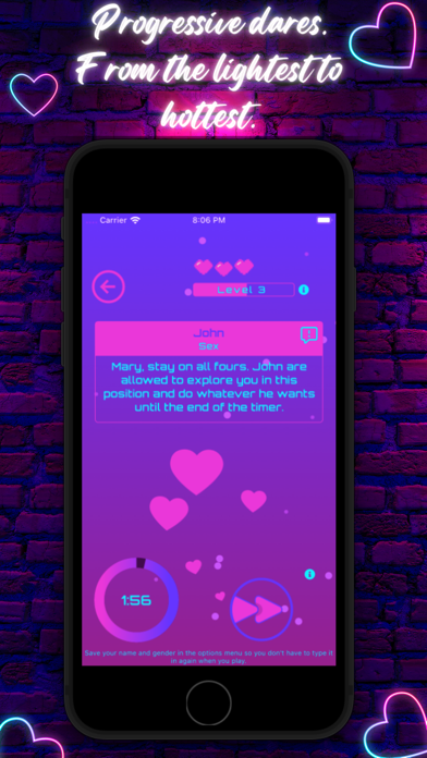 Naughty, sex game for couples. Screenshot