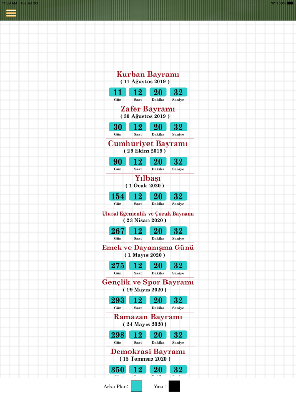 Okul Tatil Sayacı - Geri Sayım iPad screenshot 2 - Education app