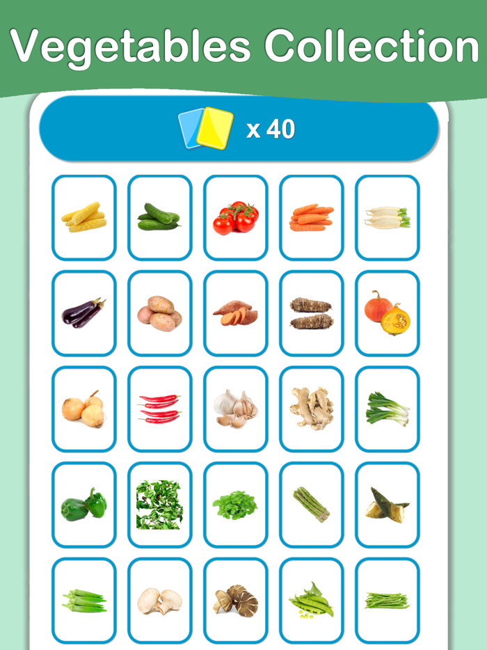 Vegetables Cards PRO