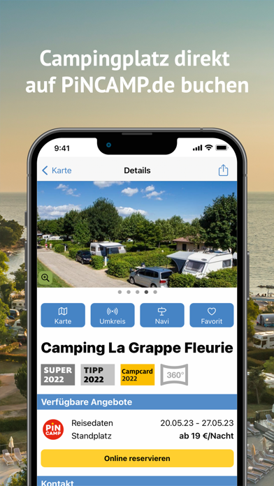 ADAC Camping / Stellplatz 2023 Screenshot