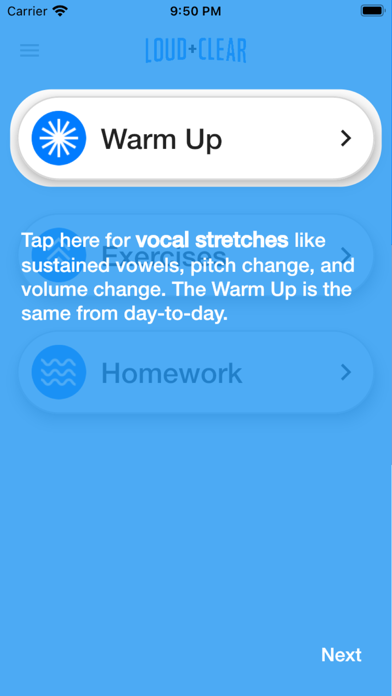 Loud and Clear Voice Fitness Screenshot