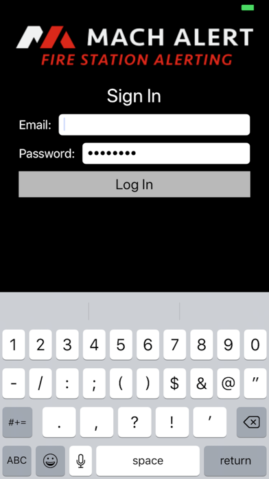 JFCC Alerting app screenshot