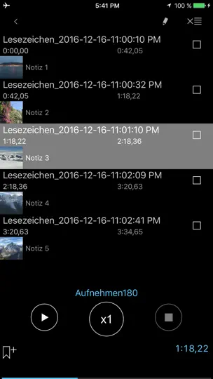 Screenshot von Alon Dictaphone-Diktiergerät auf dem iPhone 2