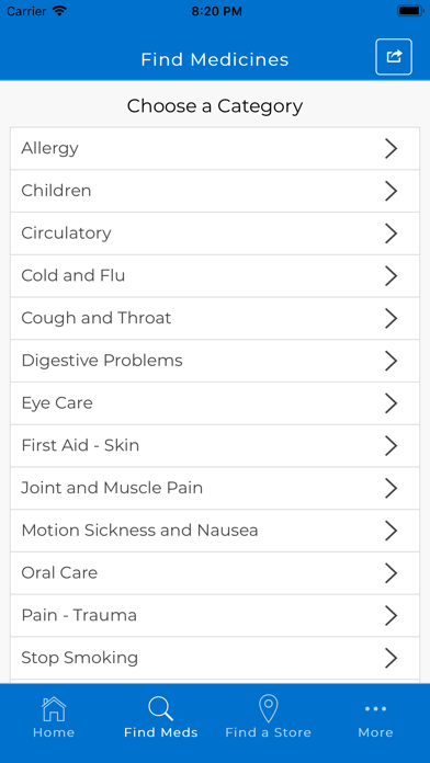 Boiron Medicine Finder Screenshot