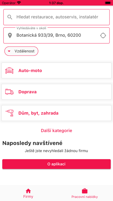 Firmy v dosahu.cz Screenshot