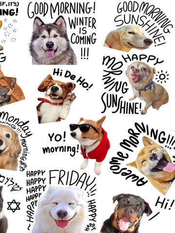Good Morning Dogs Stickersのおすすめ画像3