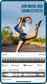 add music to video :cut editor iphone screenshot 2