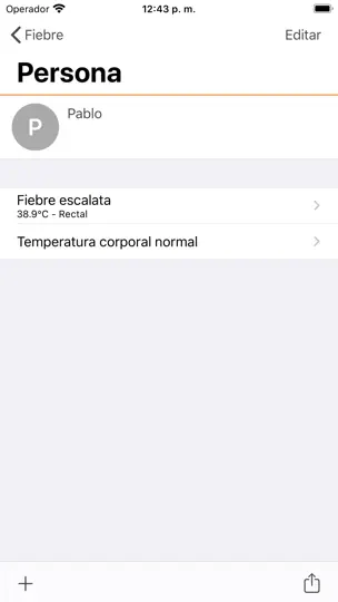Captura de pantalla de Fiebre en iPhone 2
