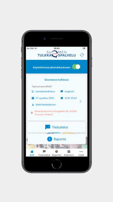 Suomen Tulkkauspalvelu Screenshot