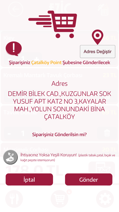 Eziç Mobile Sipariş Screenshot