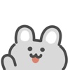 gray rabbit sticker icon